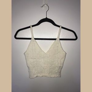 White Knit cropped tank
